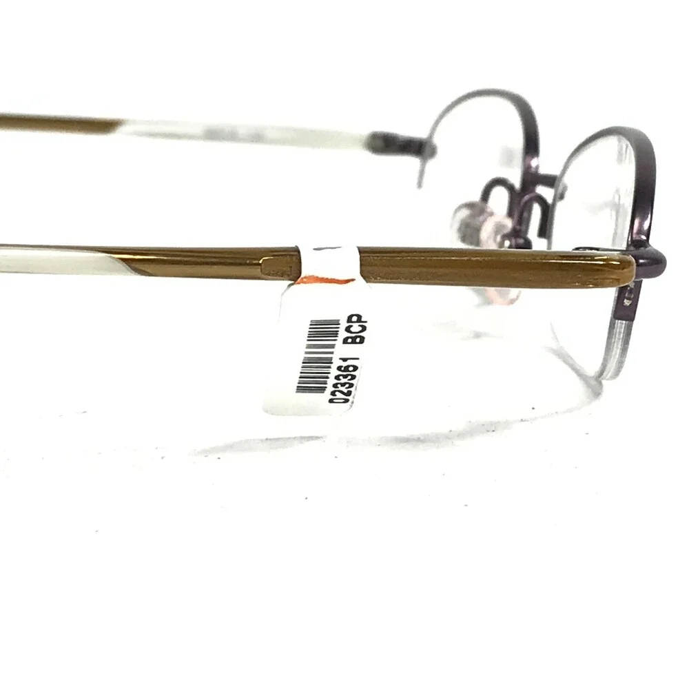 BCPC BP-179 col.42 Eyeglasses Frames Purple White Orange Round Oval Half Rim 132